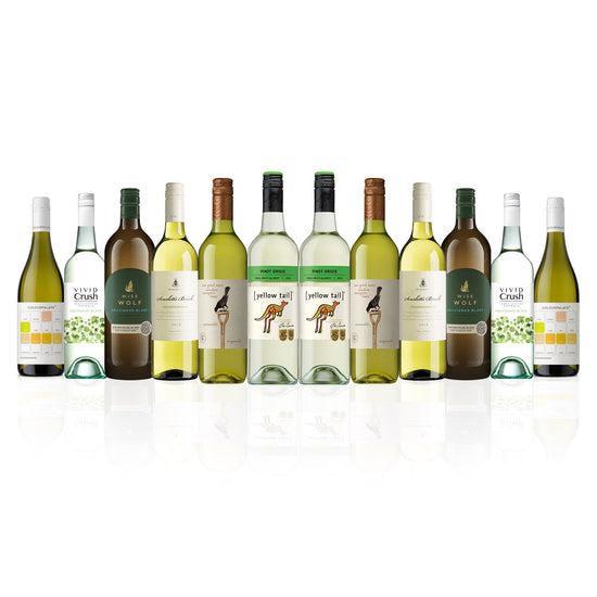 Aussie Mixed Whites featuring Yellowtail Pinot Grigio (12 Bottles)