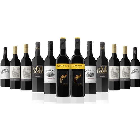 Australian Red Mixed Dozen Featuring Yellow Tail Shiraz (12 Bottles)